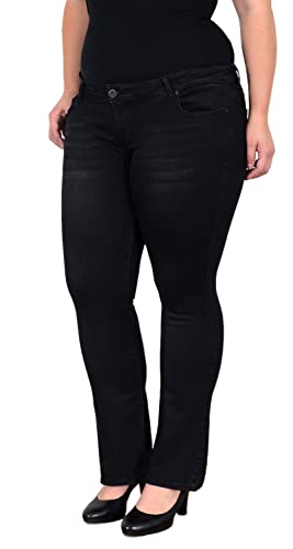 ESRA Jeans Damen Bootcut Jeanshose Flared Jeans Damen Low Waist Jeans Damen Low-Waist Schlaghose Bootcut Jeans Damen Hose Jeans Bootcut Tiefbund Hüft-Jeans Damen Stretch bis Übergröße FB6 von ESRA