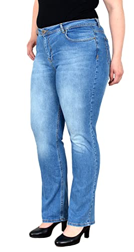 ESRA Jeans Damen High Waist Damen Jeans Stretch Damen Jeans Straight Übergröße FG4 von ESRA