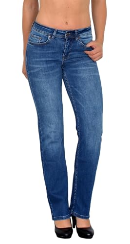 ESRA Jeans Damen Straight Stretch Jeans bis Übergröße G200 von ESRA