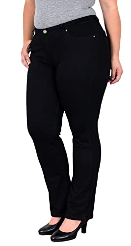 ESRA Jeans Schwarz Damen Straight Jeans Damen High Waist Hose von ESRA