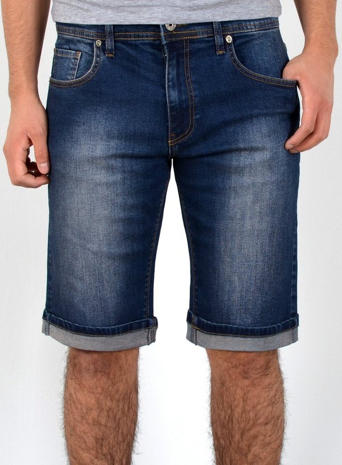 ESRA Jeansshorts A360 Herren Jeans Shorts Hose, bis Übergröße / Plussize Große Größe, Herren kurze Jeans Hose mit 5 Pocket, Herrren kurze Jeanshose mit Stretch, Jeansshorts mit Rissen Destroyed Look, Herren Capri Jeans Herren Capri Hose Herren Capri Jeanshose, Herren Shorts Jeans Straight Regular Comfort von ESRA