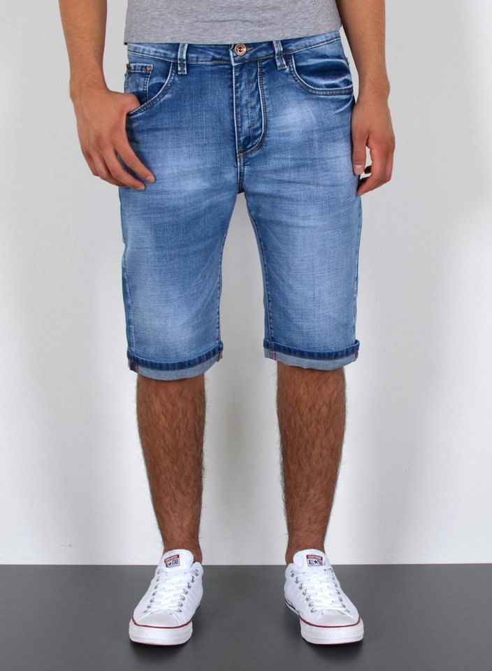 ESRA Jeansshorts A362 Herren Jeans Shorts kurze Hose, bis Übergröße / Plussize Große Größe, Herren kurze Jeans Hose Shorts, Herrren kurze Jeanshose mit Stretch, Jeansshorts für Sommer mit Rissen im Destroyed Look, Herren Capri Jeans Herren Capri Hose Herren Capri Jeanshose, Herren Shorts Jeans Straight Regular Comfort von ESRA