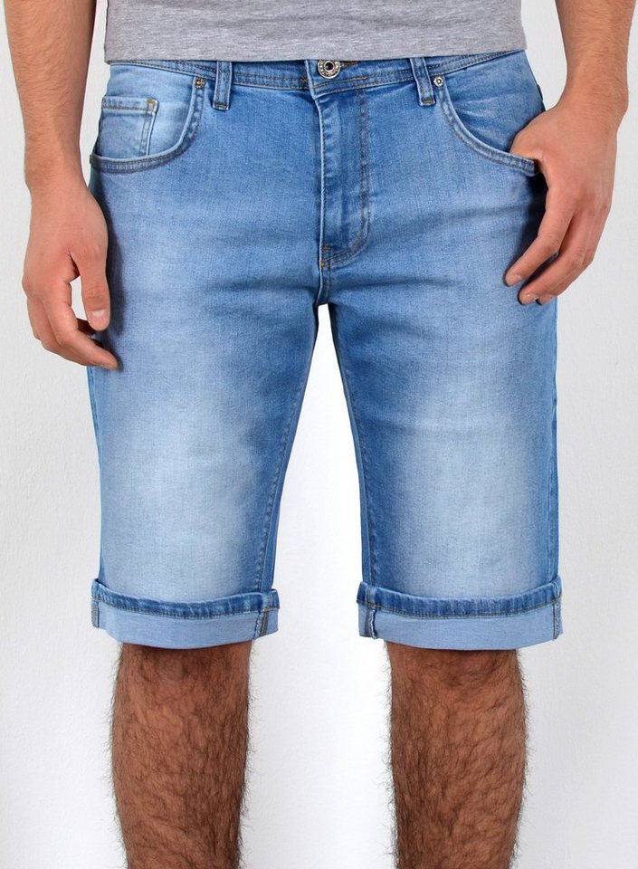 ESRA Jeansshorts A373 Herren Jeans Shorts Hose, bis Übergröße / Plussize Große Größe, Herren kurze Jeans Hose mit 5 Pocket, Herrren kurze Jeanshose mit Stretch, Jeansshorts für Sommer mit Rissen im Destroyed Look, Herren Capri Jeans Shorts Herren Capri Hose Shorts Herren Capri Jeanshose Shorts, Herren Shorts Jeans Straight Regular Comfort von ESRA