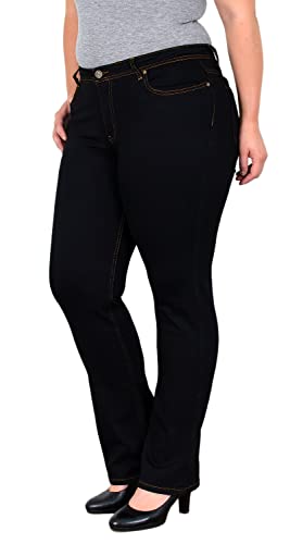 ESRA Schwarze Jeans Damen Straight Damen Jeans High Waist Hose von ESRA