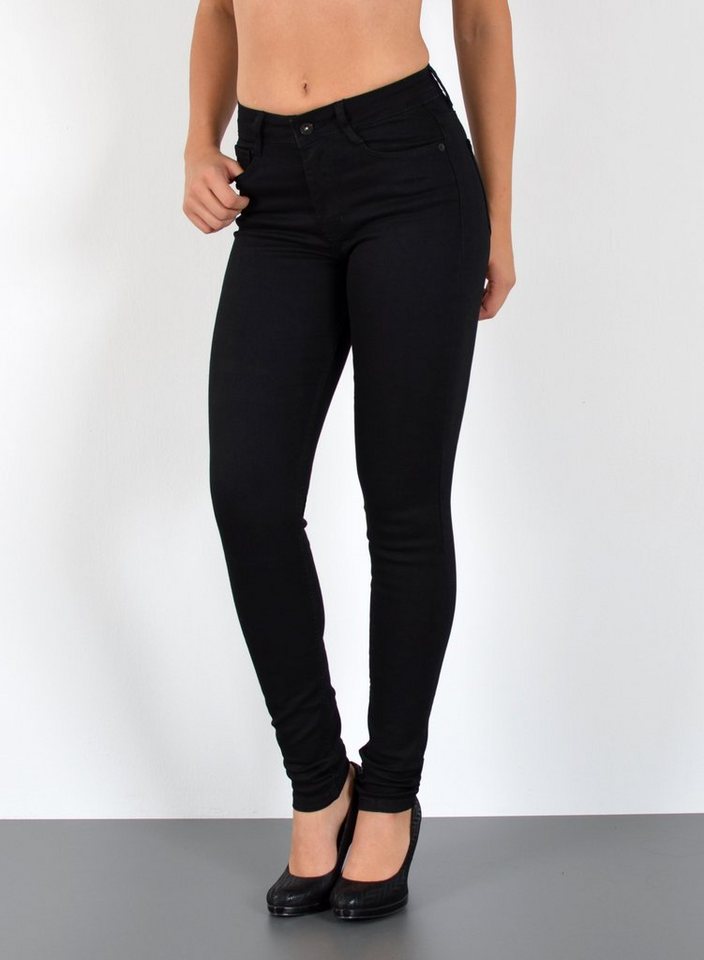 ESRA Skinny-fit-Jeans S400 Damen High Waist Skinny Jeans Stretch Hose hohe Leibhöhe bis Übergröße von ESRA