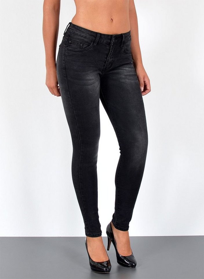 ESRA Skinny-fit-Jeans S800 Damen High Waist Skinny Jeans Hose, bis Übergröße Plussize Große Größe, Enge Damen Jeans-Hose hohe Leibhöhe mit Stretch, Enge Röhrenjeans Hoch Bund Taille Jeans von ESRA