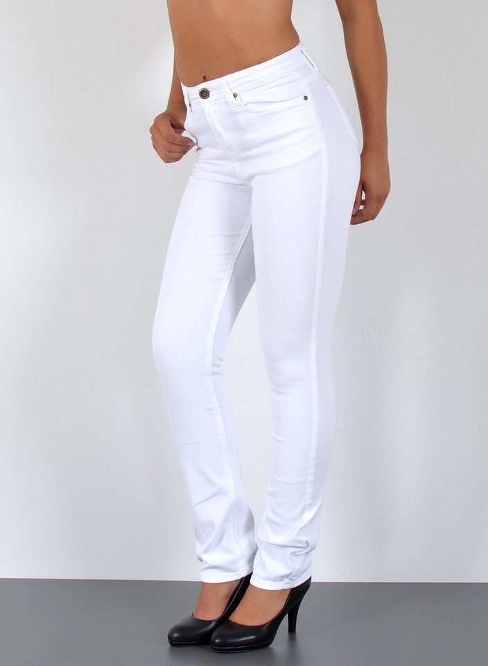 ESRA Stoffhose Damen Straight Fit Hose High Waist Business-Hose bis Große Größe T101 High Waist Damen Stoffhose Straight Leg Stretch Hose Gerade Schnitt von ESRA