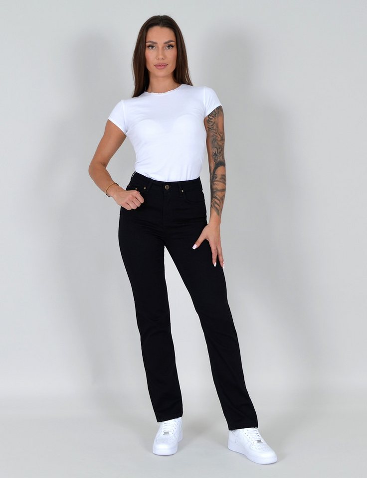 ESRA Straight-Jeans Damen Stretch-Jeans G1400 Straight Jeans Damen High Waist Stretch Jeans Damen Regular Hose von ESRA