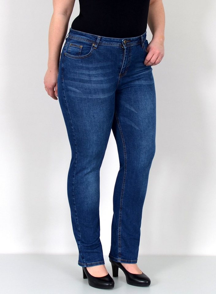 ESRA Straight-Jeans FG1 Damen Jeans High Waist Straight Fit, Straight Leg Jeans Dame Hose Stretch, Übergröße Jeans Plus Size Damen Hose Hoch Bund, Gerade Schnitt Jeans Damen Große Größe Hose, High Rise Damen Jeanshose Straight Fit, Damen Jeans Straight High Waist Stretch Hose, Jeans Damen Stretch, Jeans Damen Jeans Hose Damen Hose, High Waist Jeans Damen High Waist, Damen Jeans Stretch Hose Damen, Damen Jeans Straight Damen Jeans, Hose Straight Leg Jeans Straight Fit Hose von ESRA