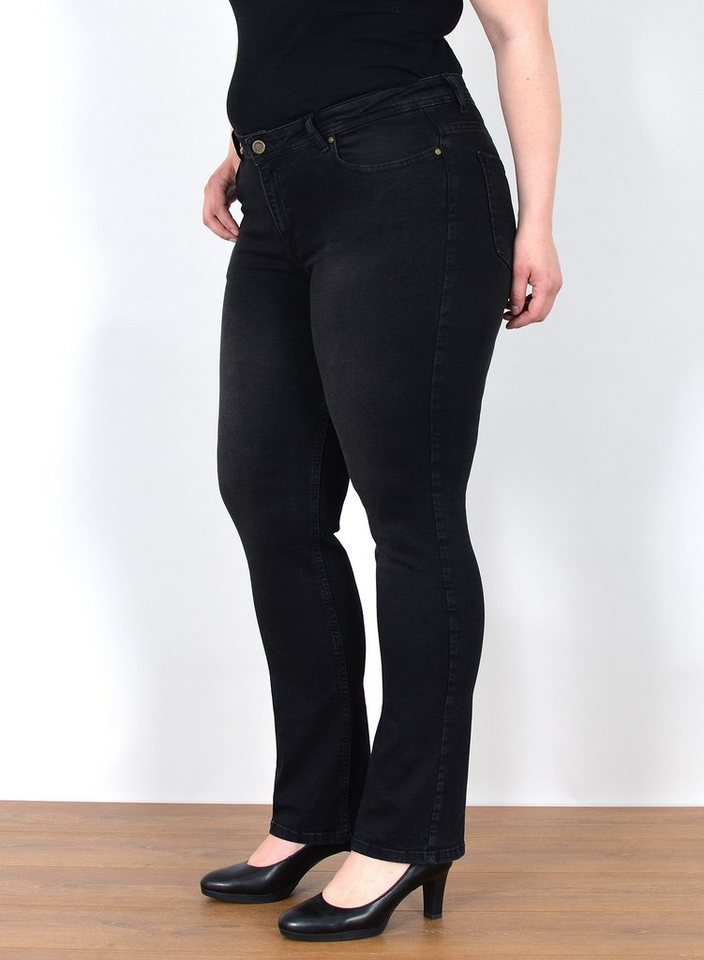 ESRA Straight-Jeans FG4 Straight Jeans Damen High Waist Jeans Stretch Übergröße Plus Size von ESRA