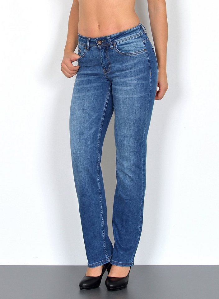 ESRA Straight-Jeans G100 High Waist Straight Fit Jeans Damen, bis Übergröße / Plussize Größe, Damen Straight Leg Jeans Hochbund, Gerade Schnitt Jeans damen, Damen Jeans Regular, Jeans Damen, Damen Jeanshose Straight Leg, Jeans Damen Hose Große Größe, Jeans Damen High Waist Damen Jeans von ESRA