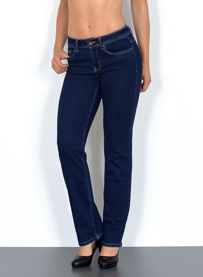 ESRA Straight-Jeans G100 High Waist Straight Fit Jeans Damen, bis Übergröße / Plussize Größe, Damen Straight Leg Jeans Hochbund, Gerade Schnitt Jeans damen, Damen Jeans Regular, Jeans Damen, Damen Jeanshose Straight Leg, Jeans Damen Hose Große Größe, Jeans Damen High Waist Damen Jeans von ESRA