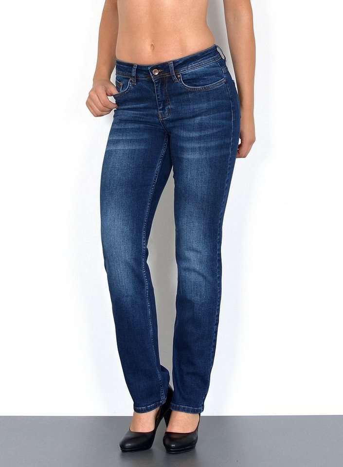 ESRA Straight-Jeans G100 High Waist Straight Fit Jeans Damen, bis Übergröße / Plussize Größe, Damen Straight Leg Jeans Hochbund, Gerade Schnitt Jeans damen, Damen Jeans Regular, Jeans Damen, Damen Jeanshose Straight Leg, Jeans Damen Hose Große Größe, Jeans Damen High Waist Damen Jeans von ESRA