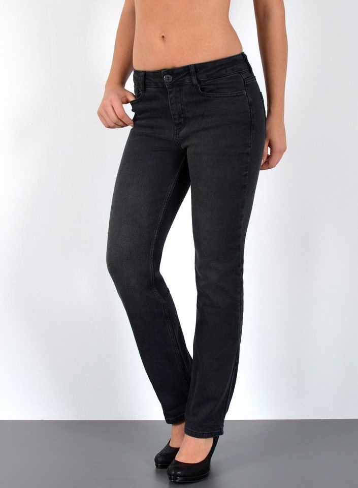 ESRA Straight-Jeans G400 Damen Jeans Gerade hohe Leibhöhe, bis Übergröße / Plussize Größe, Damen Straight Fit Jeans Highwaist, bis Große Größen, Damen Regular Jeans High Waist, Straight Leg Jeans Gerade Schnitt Hoch Bund, Damen Jeans, Jeans Damen, Damen Jeanshose Straight, Jeans Damen Hose, Gerade Schnitt Jeans Damen, Jeans Damen High Waist Damen Jeans von ESRA