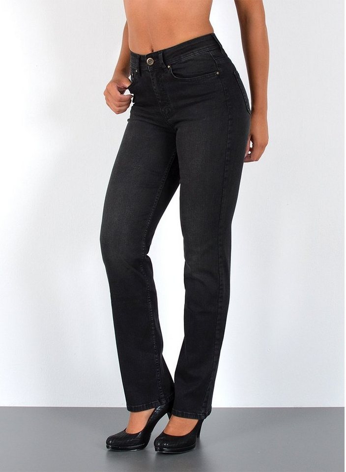 ESRA Straight-Jeans G500 Damen Straight Fit Jeans High Waist, bis Übergröße / Plussize Größe, Damen Gerade Schnitt Jeans Hose hohe Leibhöhe bis Große Größen, Hoch Bund Jeans Gerades Bein Regular Fit mit Stretch, Straight Leg Jeanshose hoher Bund bis zur Taille, Jeans Damen Straight Fit, Stretchjeans Damen, Damen Jeanshose Große Größe, Straight Fit Jeans, Damen Jeans, Jeans Damen, Jeans Damen Hose Straight, Jeans Damen High Waist Damen Jeans von ESRA