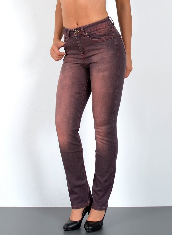 ESRA Straight-Jeans Premium High Waist Jeans Damen Straight Leg Hosen Stretch-Jeans G8 Straight Leg Damen Jeans High Waist Hose Stretch Regular Jeanshose von ESRA