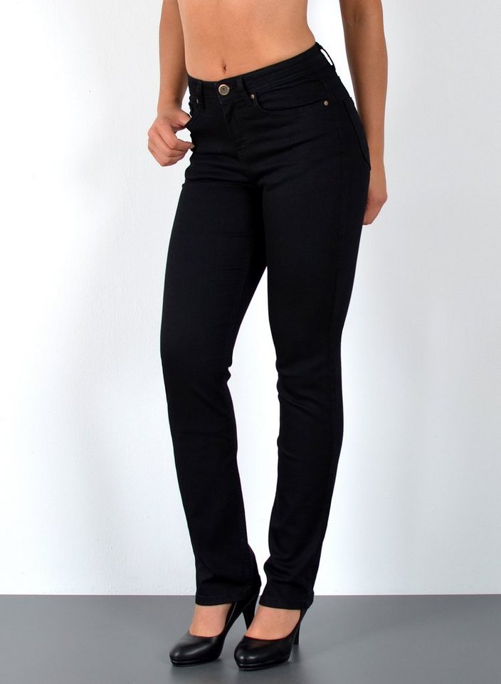 ESRA Straight-Jeans Premium High Waist Jeans Damen Straight Leg Hosen Stretch-Jeans G8 Straight Leg Damen Jeans High Waist Hose Stretch Regular Jeanshose von ESRA