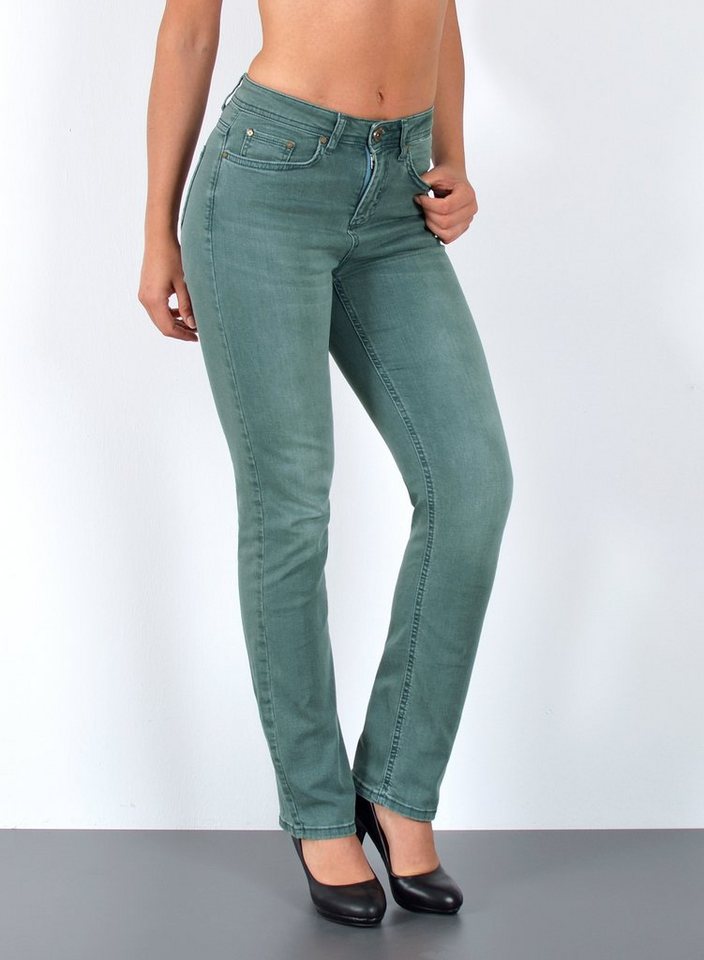 ESRA Straight-Jeans Premium High Waist Jeans Damen Straight Leg Hosen Stretch-Jeans G8 Straight Leg Damen Jeans High Waist Hose Stretch Regular Jeanshose von ESRA