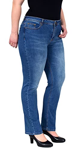 ESRA Straight Leg Jeans Damen High Waist Damen Jeans Stretch Hose Damen Plussize FG1 von ESRA
