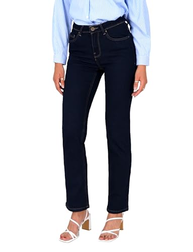 ESRA Straight Leg Jeans Damen High Waist Hose Stretch Jeans Damen bis Übergröße G400 von ESRA