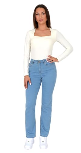 ESRA Straight Leg Jeans Damen Stretch High Waist - Premium Jeans aus Extra Weicher Baumwolle von ESRA