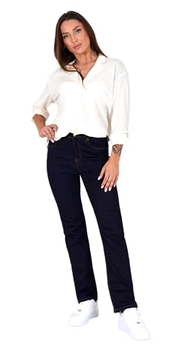 ESRA Straight Leg Jeans Damen High Waist - Premium Stretch Jeans aus Extra Weicher Baumwolle von ESRA