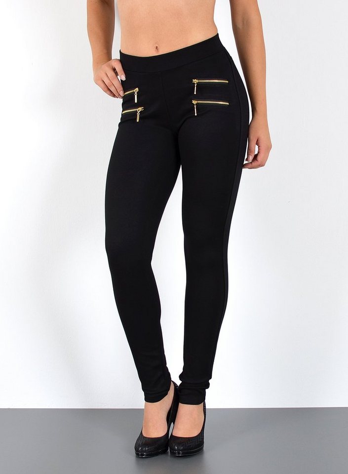 ESRA Stretch-Hose Sehr enge Damen Treggings Hose Gummi-Bund Stretch Hose J189 Damen High Waist Skinny Hose mit elastischem Bund Treggings Hose ESRA Stretch-Hose Sehr enge Damen Treggings Hose Gummi-Bund Stretch Hose J189 Damen High Waist Skinny Hose mit elastischem Bund Treggings Hose von ESRA