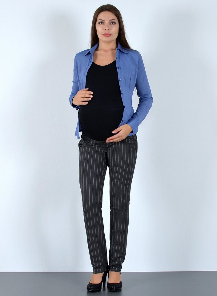 ESRA Umstandshose J490 Umstandsmode Hose Damen Stretch Schwangerschaftshose elastischer Bund von ESRA