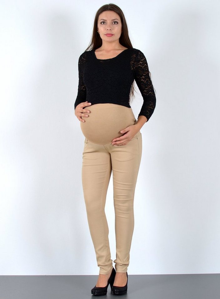 ESRA Umstandsjeans J530 Skinny Fit Schwangerschaftshose mit elastischem Bund, Schwangerschaftsjeans, mit hoher Leibhöhe und Stretch, bis Übergröße / Plussize Große Größe, Umstandshose für Schwangerschaft, Maternity Jeans Hose Umstandsjeans High Waist, mit elastischem Bund von ESRA