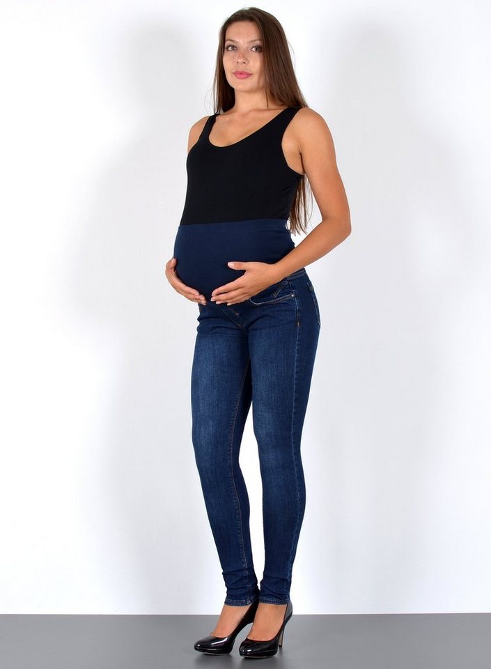 ESRA Umstandsjeans J531 Damen Skinny Fit Schwangerschaftshose mit elastischem Bund, Schwangerschaftsjeans mit hoher Leibhöhe und Stretch, bis Übergröße / Plussize Große Größe, Umstandshose für Schwangerschaft Skinny, Maternity Hose Umstandsjeans Skinny High Waist von ESRA