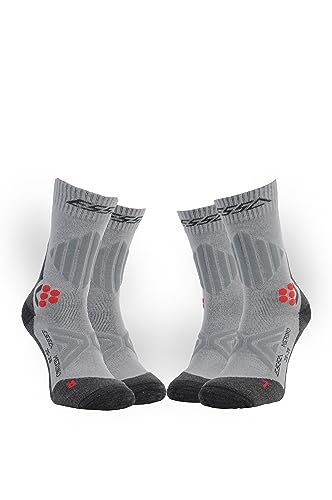 ESSA MERINO 2 PAAR- Merinowolle Wandersocken - atmungsaktive - für Männer und Frauen - Trekkingsocken (as3, numeric, numeric_35, numeric_38, regular, regular, grau-grau) von ESSA