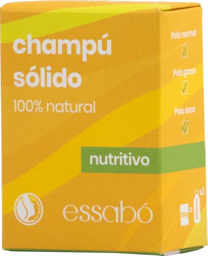 Essabó Festes Shampoo, nährend, 100 % natürlich, Basis aus Avocadoöl und Arganöl, handgefertigt, geeignet für Kinder und empfindliche Haut, allergenfrei, 100 g von ESSABO