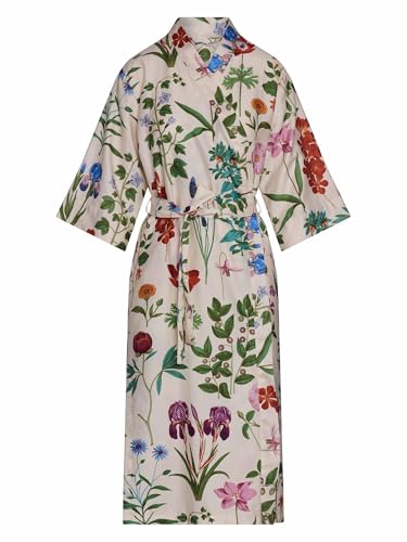 ESSENZA Kimono Ilona Marigold Vanille, L - 100% Bio-Baumwollsatin - Blumen von ESSENZA