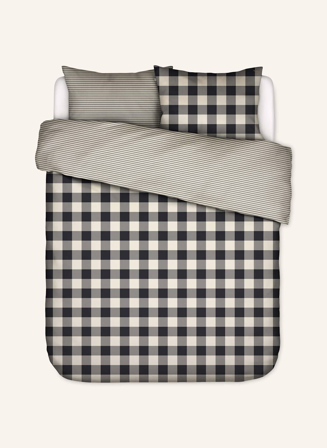 Essenza Bettwäsche Chess grau von ESSENZA