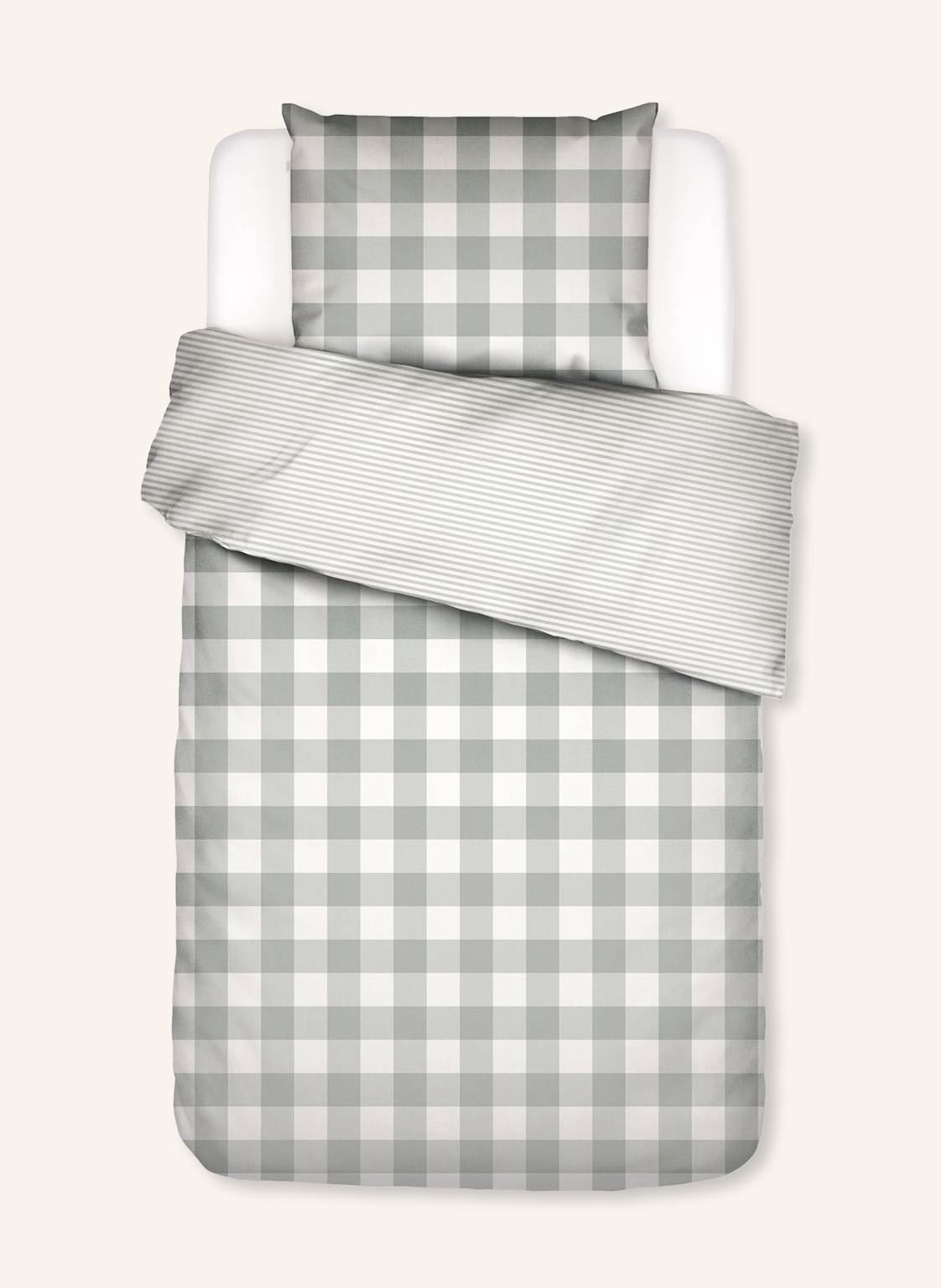 Essenza Bettwäsche Chess gruen von ESSENZA