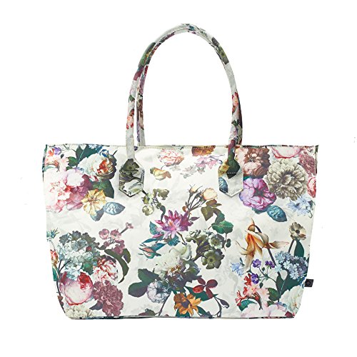 Essenza Henkeltasche Puck Fleur, Farbe Ecru / Shopper / Shoppingbag / Tragetasche mit Blumenmuster von ESSENZA