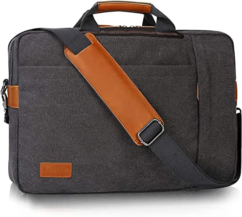 Estarer Umwandelbare Laptop-Kuriertasche, 43,2 - 43,8 cm (17 - 17,3 Zoll), für Herren, Aktentasche, Rucksack für Arbeit, grau, 17.3 inch von ESTARER