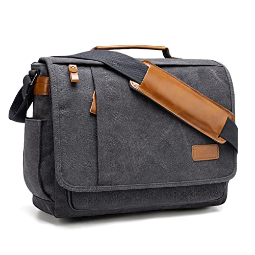 ESTARER Umhängetasche/Laptoptasche 15.6 Zoll für Arbeit/Uni aus Canvas Grau von ESTARER