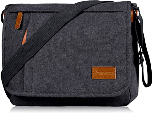 ESTARER Umhängetasche Schultertasche Laptoptasche 14 Zoll für Schule Uni Freizeit Job mit Laptopfach & Anti Diebstahl Tasche Grau von ESTARER