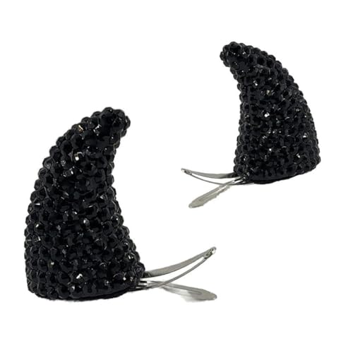 Auffällige Haarspange mit Diamant-Teufelshorn-Form, Haarspange für Mädchen, Make-up-Haarnadel von ESTCNK