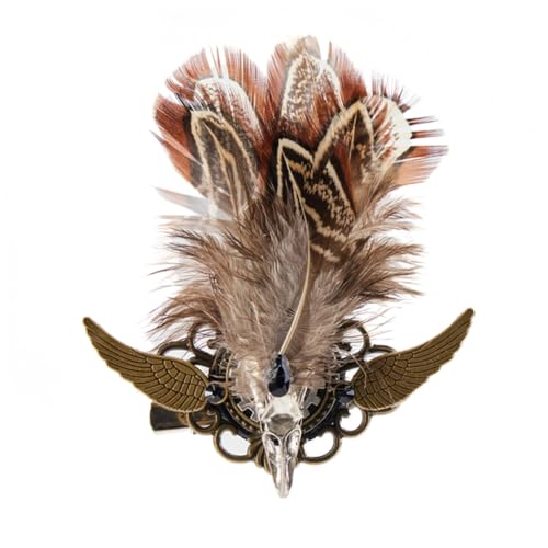 Brosche für Damen und Herren, PunkStyle Gear Wing Brosche Clip Anstecknadel Kostüm Korsagen Pin Coole Haarspange von ESTCNK