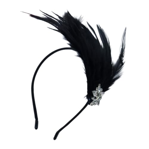ESTCNK 1920er Fascinator Federhaarband Karneval Party Haarreifen Kostüm Zubehör ESTCNK 1920er Fascinator Federhaarband Karneval Party Haarreifen Kostüm Zubehör von ESTCNK