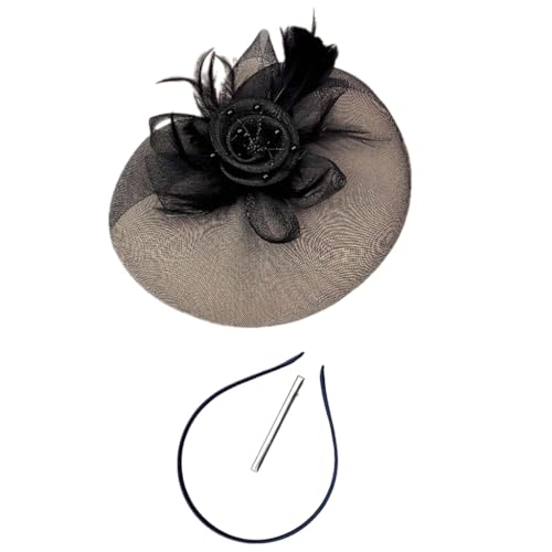 ESTCNK Elegante Flapper-Haarspangen, Feder-Kopfschmuck, Fascinator, 1920er Jahre von ESTCNK