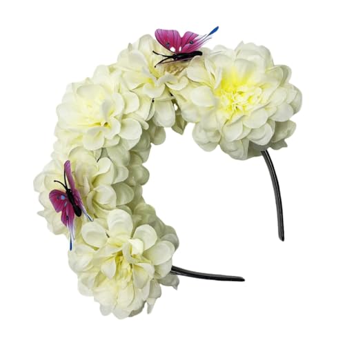 ESTCNK Elegante böhmische Blumenform Stirnband Modellshow Hochzeit Haarreifen für Braut von ESTCNK