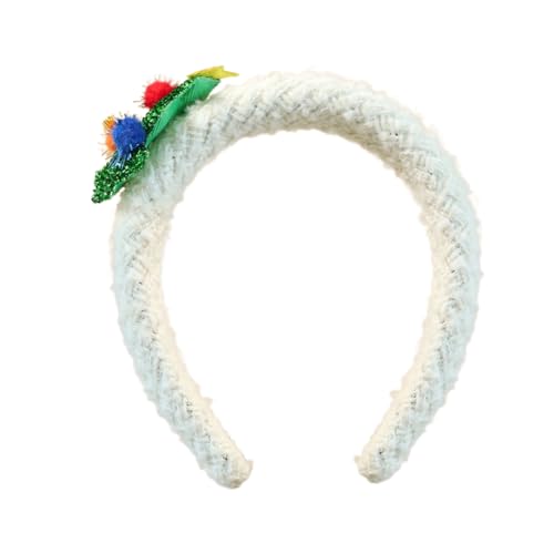 ESTCNK Glitzernde Weihnachts-Kopfbedeckung für Mädchen, Schneemann, breiter Haarreif, Urlaub, Weihnachten von ESTCNK