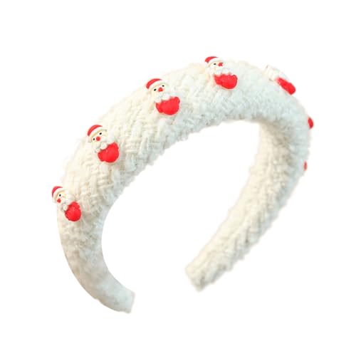 ESTCNK Glitzernde Weihnachts-Kopfbedeckung für Mädchen, Schneemann, breiter Haarreif, Urlaub, Weihnachten von ESTCNK