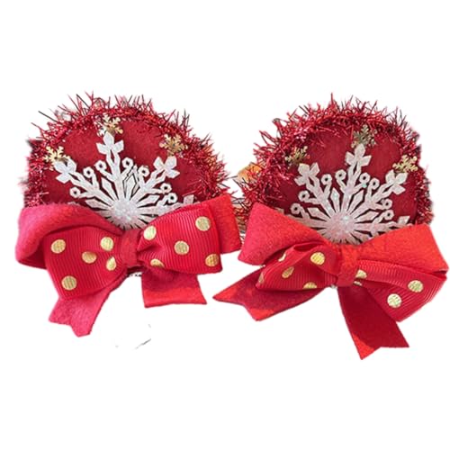 ESTCNK Kinder-Entenschnabel-Clip, Weihnachtsmütze, Kopfbedeckung, Lametta-Haarspange, Party-Kostüm von ESTCNK