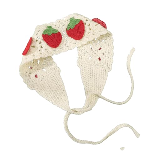 ESTCNK Lässiges Streetwear-Kopftuch, modischer Schal, reisefreundlicher Schal, einzigartige Hohlräume für stilvolle Frauen, Erdbeer-Stirnband, 1 Count (Pack of 1) von ESTCNK