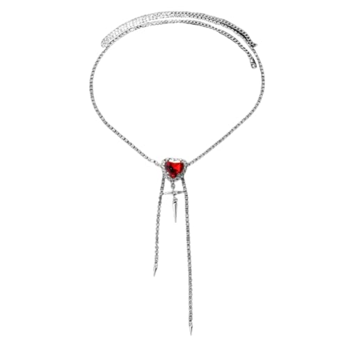 ESTCNK Sexy Halskette mit Anhänger in Herzform mit Strasssteinen, Körperschmuck für Damen, As detailed description von ESTCNK