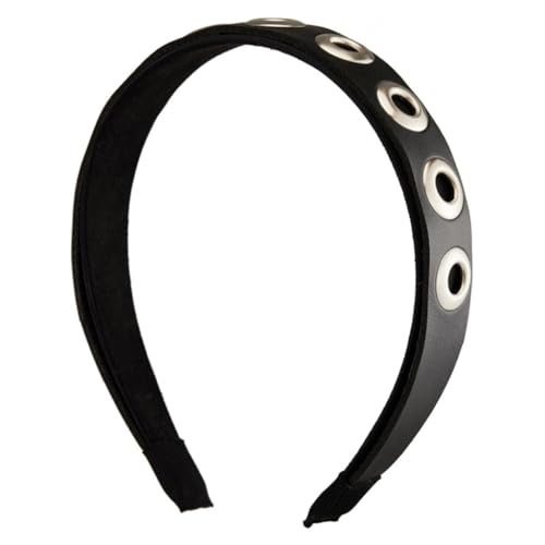 ESTCNK Stilvolle Punk-Nieten, Kopfbedeckung, Leder, Gothic-Haarreif für Cosplay und Partys von ESTCNK